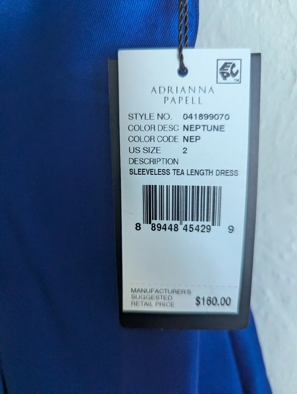 NWT Adrianna Papell Sleeveless Tea Length Dress Women's Size 2